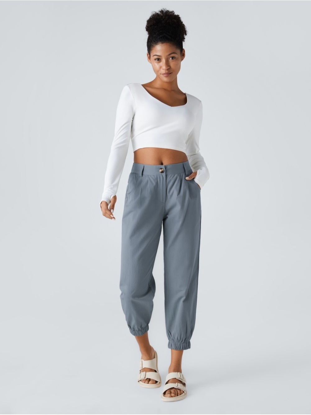 Halara Mid Rise Casual Joggers with Pockets